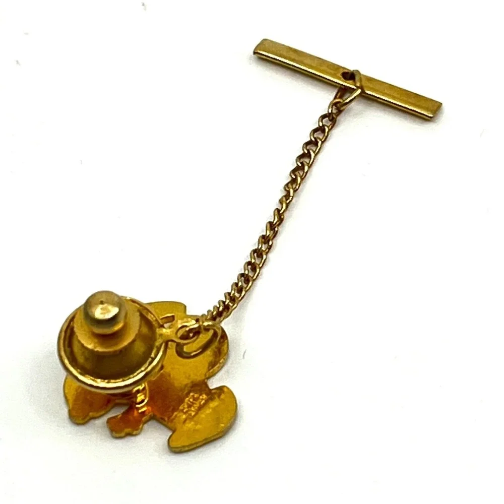 Vintage Snoopy Cufflink Tie Tack Set‎ Enamel Gold Tone Peanuts Character Comic